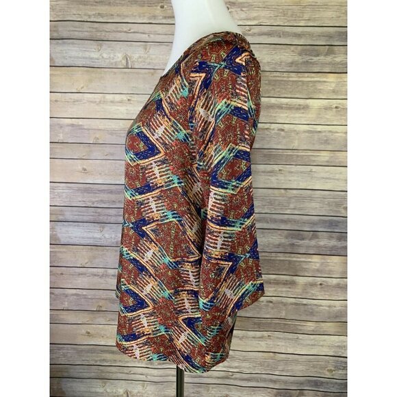 Everly Womens Small Top Keyhole Back 3/4 Sleeves - Picture 4 of 9